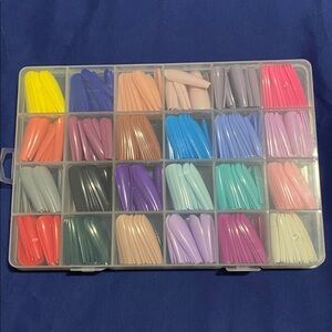 24 Colors of Coffin Ballerina Long Plastic Press On Nails | Assortment of Sizes